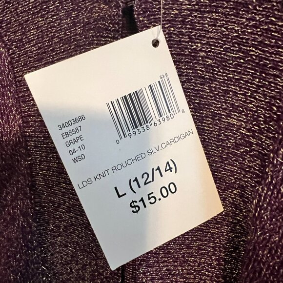 Miss Tina by Tina Knowles Cropped Cardigan - Sz L(12/14) (NWT) - Picture 10 of 10